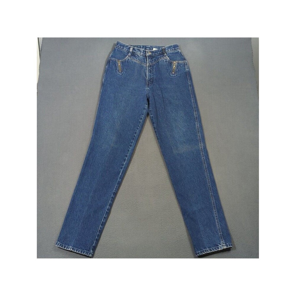 Rockies Vtg Jeans Women's Fits 28x33 Blue Bareback Zip Pockets Western Cowgirl